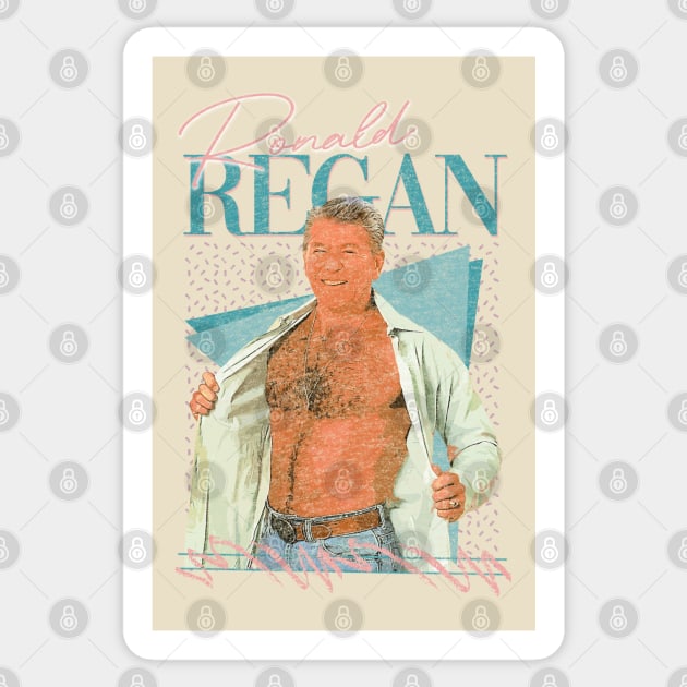 Ronald Regan ¯\_(ツ)_/¯ 90s Styled Aesthetic Fan Design Sticker by Shit Post Hero